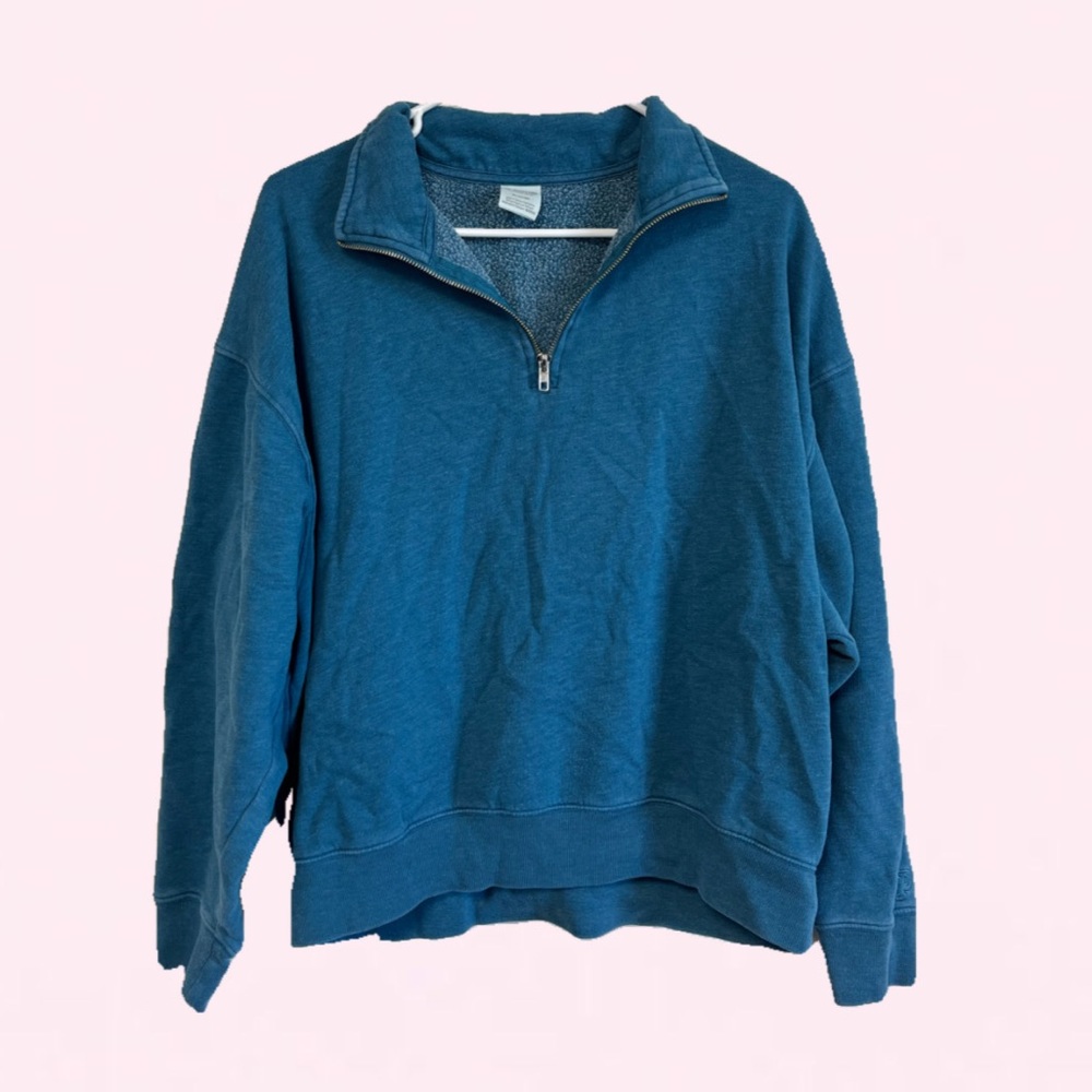 Light blue Pink Victoria secret half zip pull over